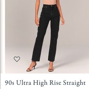 NWT Abercrombie and Fitch 90s ultra high rise straight jeans (black)